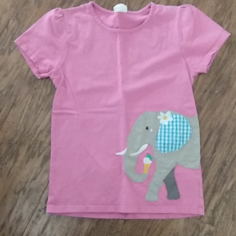 Mini Boden elephant applique shirt 11-12